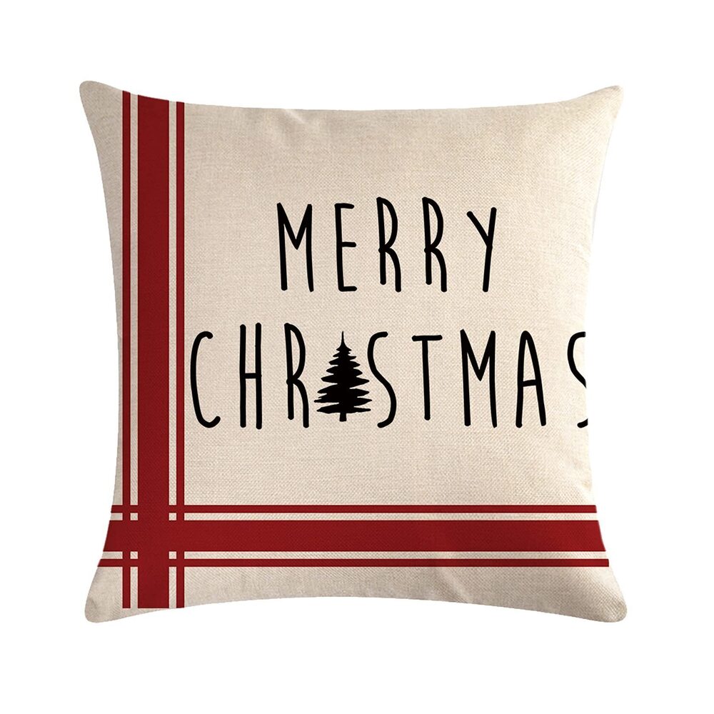 7125 Set of 2 Red Christmas Pillow Covers Let It Snow Cushion Cover - Picture 3 of 7